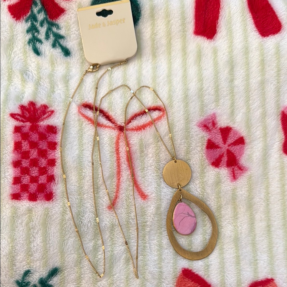 🌻 Jade & Jasper Long Statement Necklace NWT